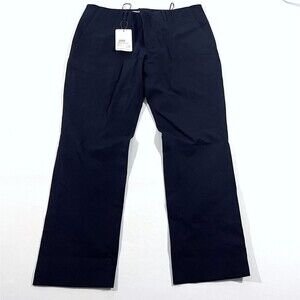 Jil Sander Womens 42 Navy Blue Stretch Straight Leg Pants Trousers Career NWT